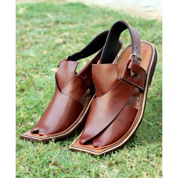 Brown Stitched Stylish Peshawari Sandal AK-2737